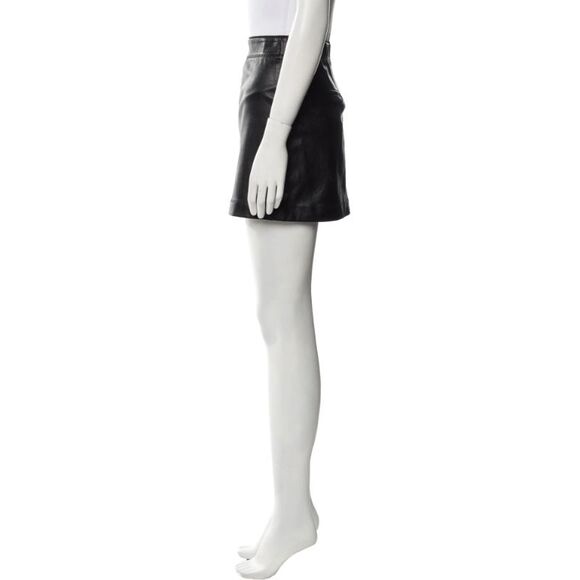Helmut Lang Black Leather Mini Skirt Size: XS | US 0 - Picture 3 of 3